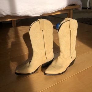 Cream Heeled Boots